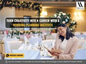 Student learning event planning at Alpha Institute of Event Management, Best Wedding Planning Institute in Indore